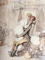 Un baiser dans la cuisine caricature Thomas Rowlandson
